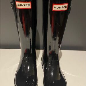 Original Hunter Glossy Black Boots